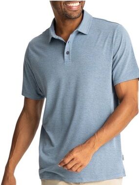 Free Fly Men's Bamboo Flex Polo | XL | Blue| Grey